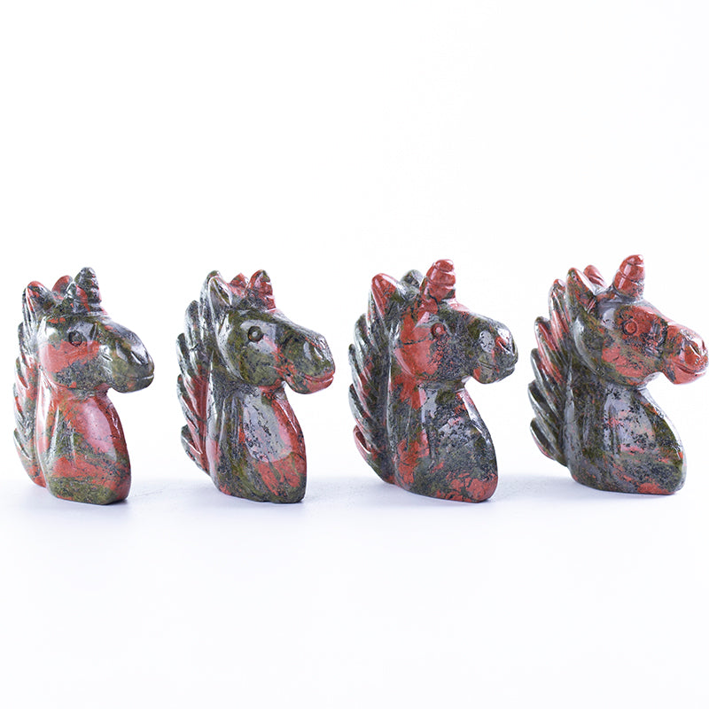 Natural crystal engraving unakite unicorn