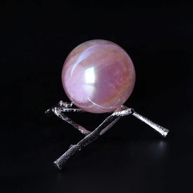 Angel Aura Rose Quartz Crystal Ball Crystal Sphere