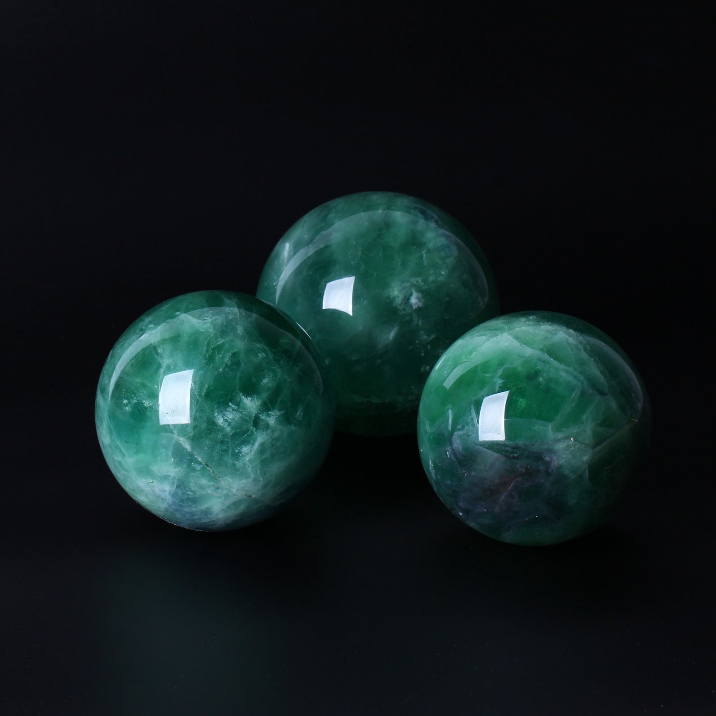 Decoración de bola de cristal de fluorita verde natural