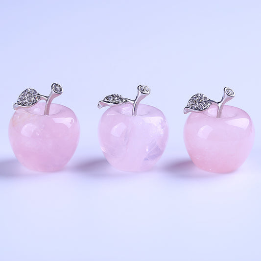 Manzana de cristal de cuarzo rosa regalo de Navidad