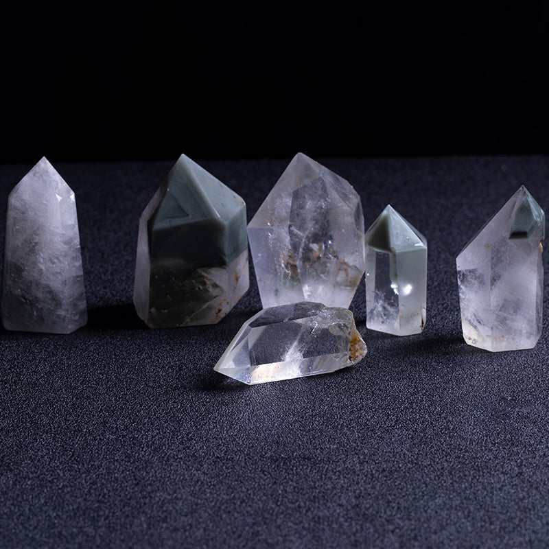 Natural Green Ghost Phantom Wand Cove Crystal Obelisk