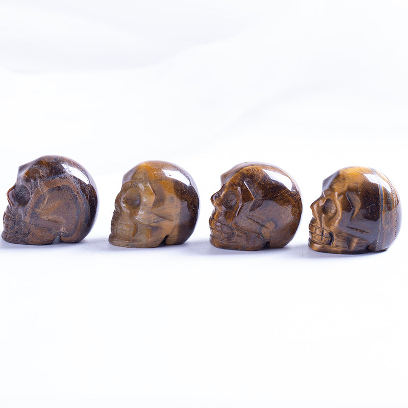 Calavera mini ojo de tigre de cristal natural