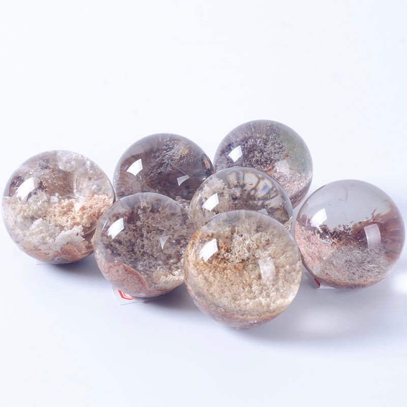 Piedra preciosa fantasma de bola fantasma de cristal natural