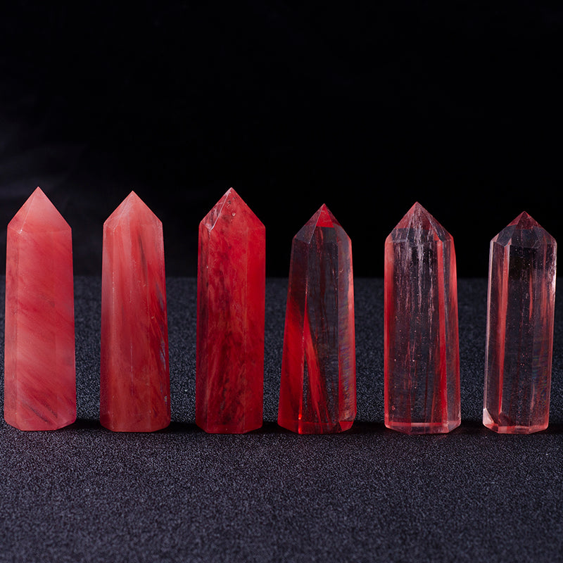 Melting Beautiful Crystal Red Smelting Stone Crystal Wand Large