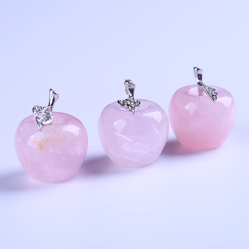 Manzana de cristal de cuarzo rosa regalo de Navidad