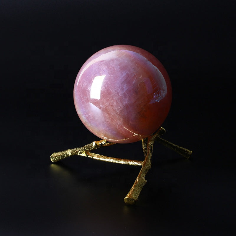 Angel Aura Rose Quartz Crystal Ball Crystal Sphere