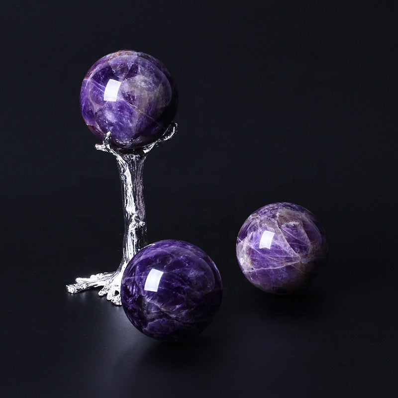 Esfera de cristal de bola de cristal de amatista curativa de calidad súper alta Natural para Decoración