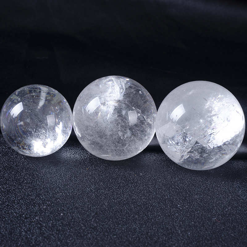 Natural gemstone clear quartz sphere