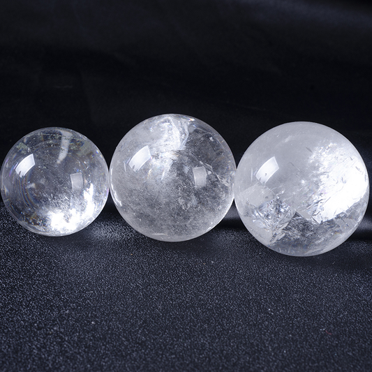 Natural gemstone clear quartz sphere
