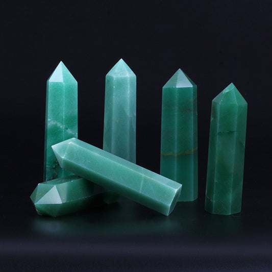 Venta al por mayor, varita de cristal natural, aventurina, punto de varita, torre de cristal de cuarzo para curación