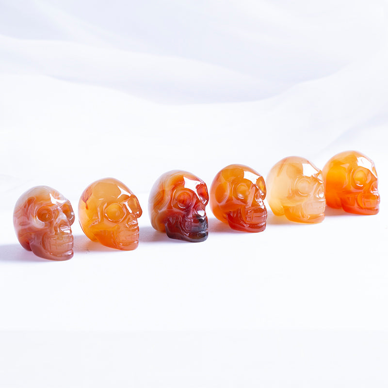 Calavera tallada a mano de cristal natural mini ágata calavera tallada a mano
