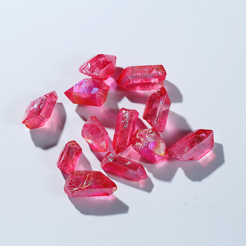 Venta al por mayor de puntos de cristal de Ángel Mineral de cuarzo rojo Natural de gran tamaño para colgante