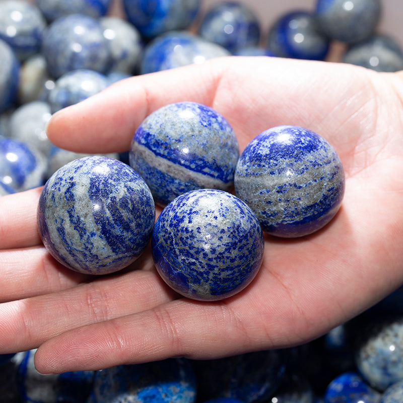 Lapis lazuli quartz crystal spherical ball