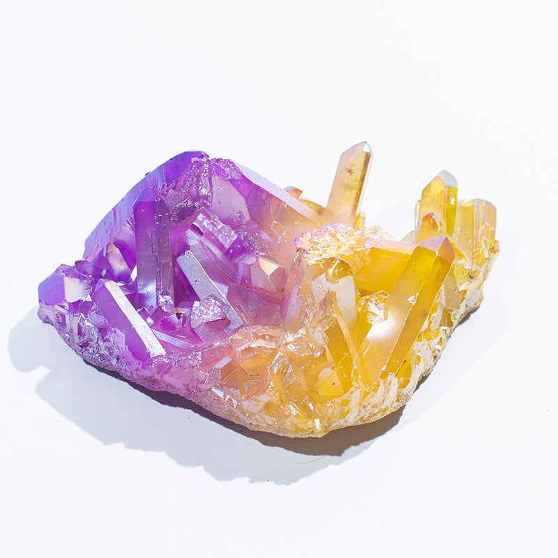 Racimo de cristal natural al por mayor, racimo de cristal de ángel de aura de doble color para curación