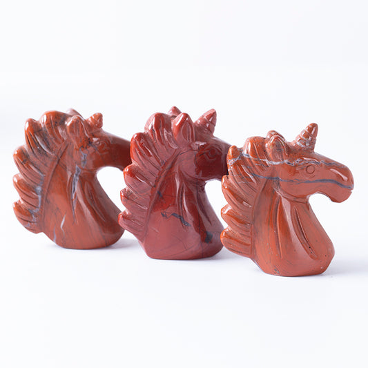 Unicornio cristal de unicornio jaspe rojo hecho a mano