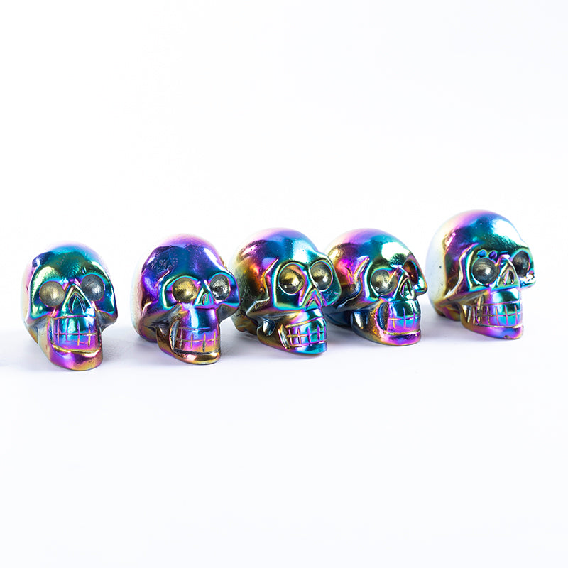 Colorful plated carving crystal skull