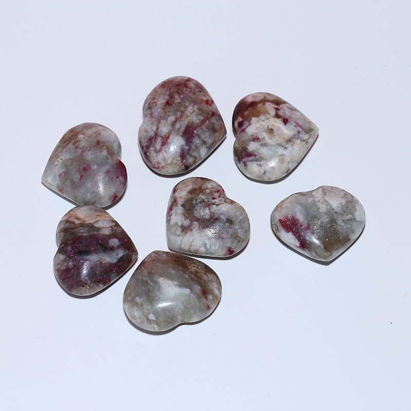 Plum blossoming rock crystal heart shape