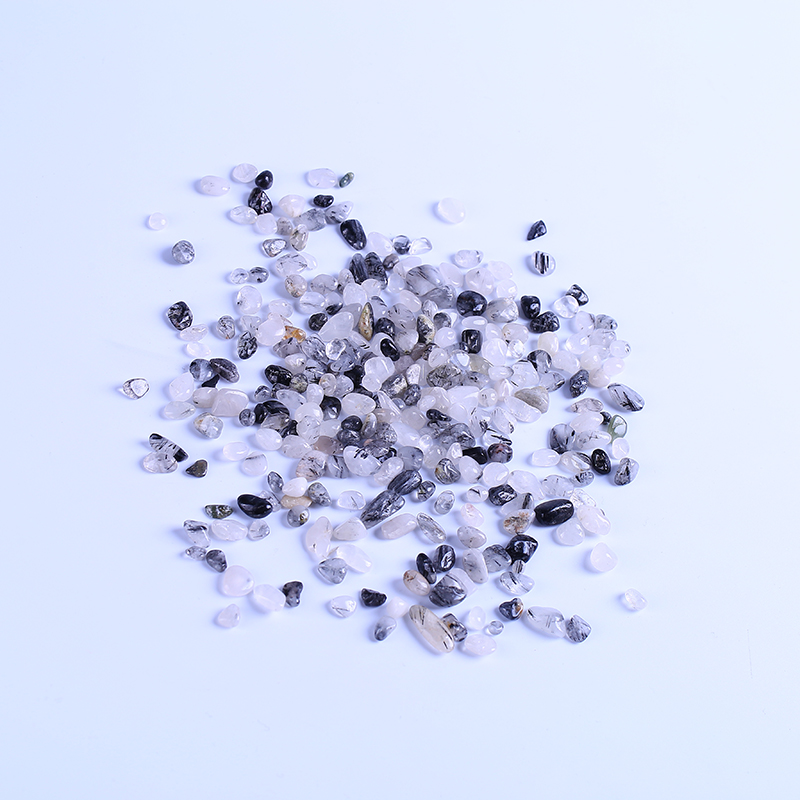 Grava de cuarzo de fruta negra de piedras preciosas naturales
