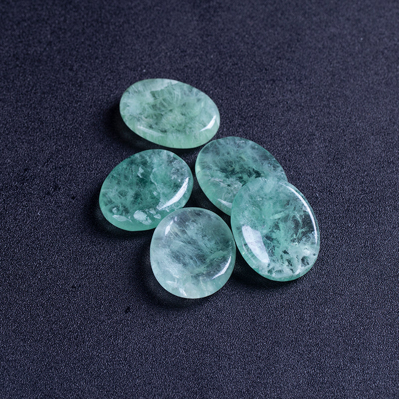 Natural crystal half gemstone green fluorite crystal