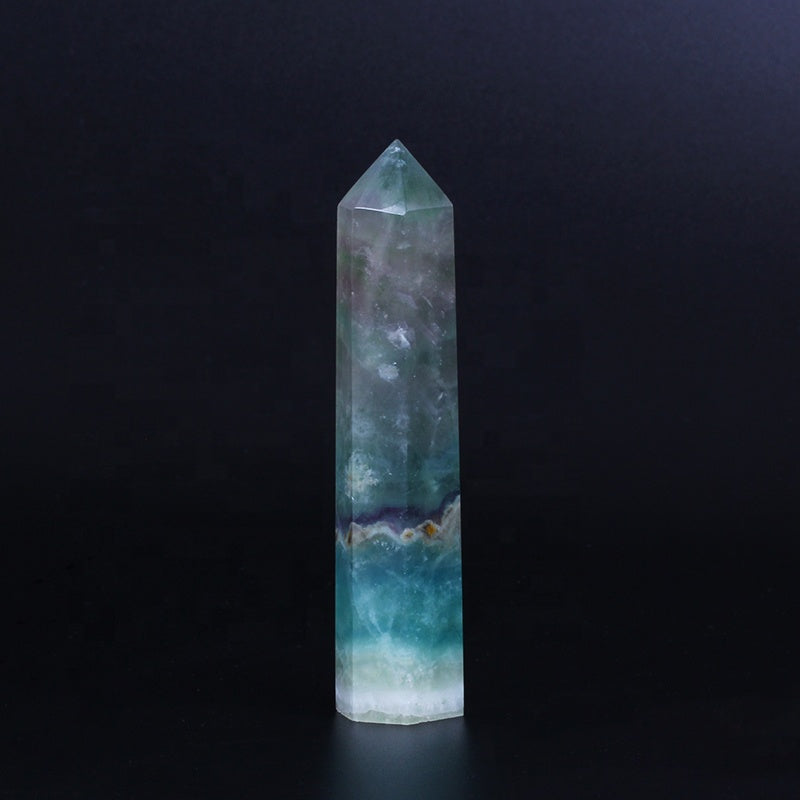 Crystal Rainbow Fluorite Wand Point Quartz Crystal Tower
