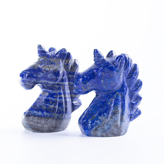 Crystal engraving rapis lazuli unicorn is a gift