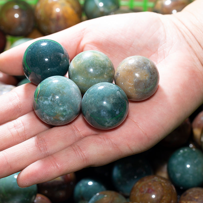 Bola de cristal de cepa de ágata de hierba oceánica