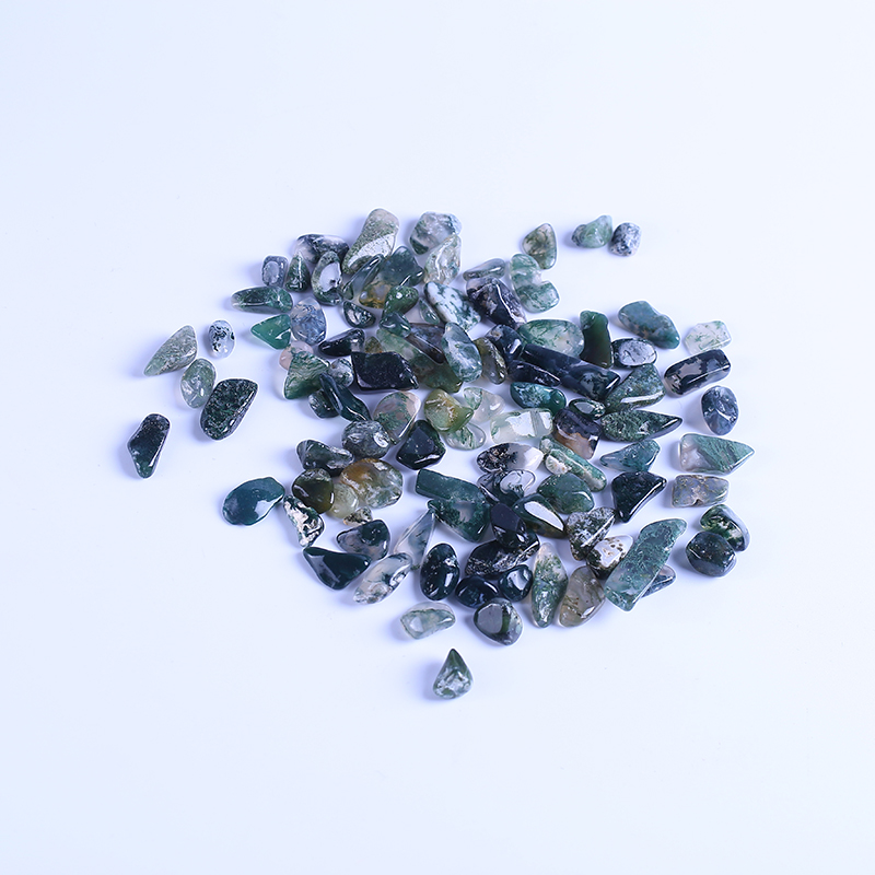 Piedra curativa de cristal de ágata de musgo con gema natural