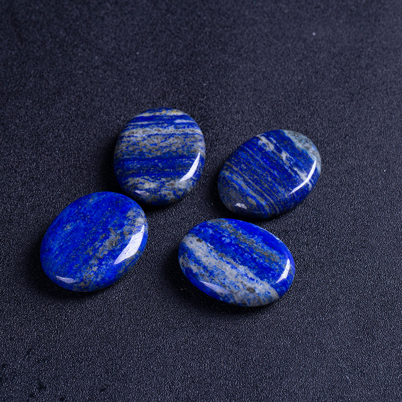 Cristal natural Rapislázuli piedra pulgar ovalada