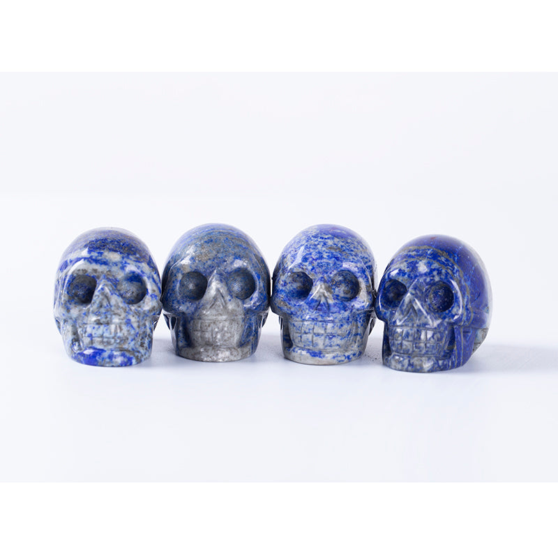 Natural engraving lapis lazuli crystal carving skull