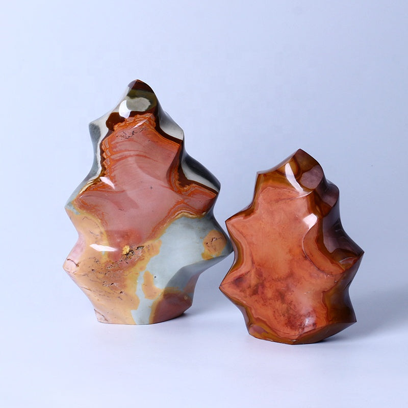 Espécimen Mineral de piedra de roca de cristal Natural de alta calidad, piedra de pie de llama de jaspe de océano áspero para decoración del hogar