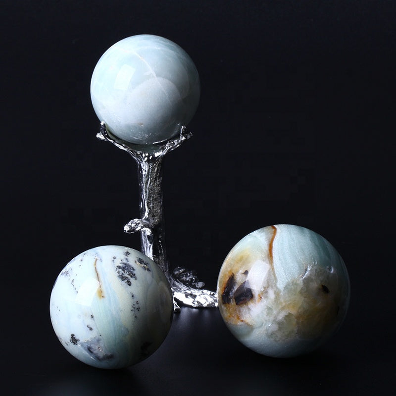 Natural Healing Blue Caribbean Calcite Crystal Ball Crystal Sphere For Decoration