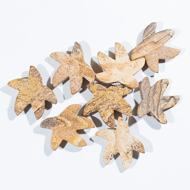 Natural semi-precious stone picture stone jasper carved starfish for pendant