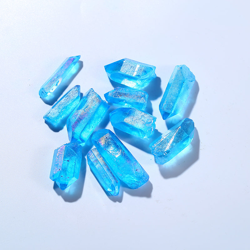 Big Size Wholesale Natural Sky Blue Aura Quartz Mineral Angel Crystal Points for Pendant