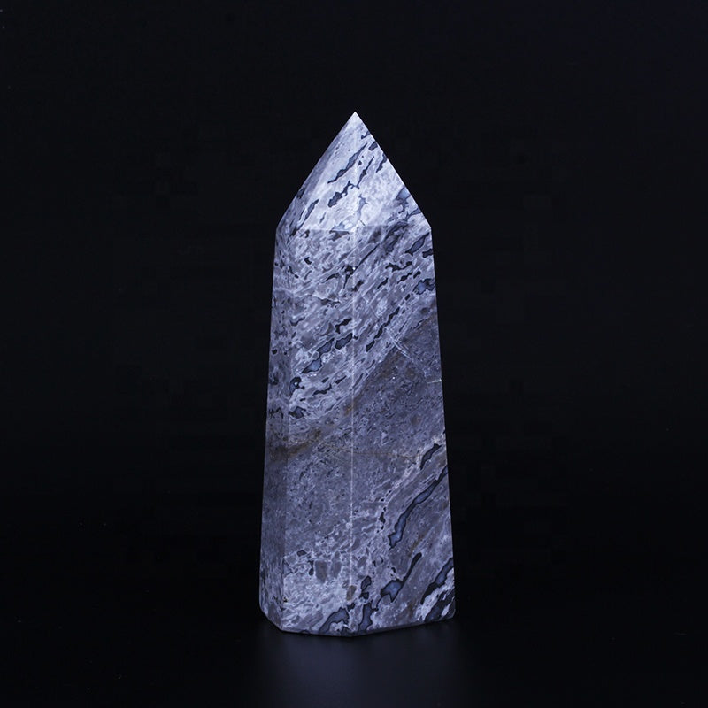Natural Crystal Wand Picasso Jasper Quartz Crystal Tower