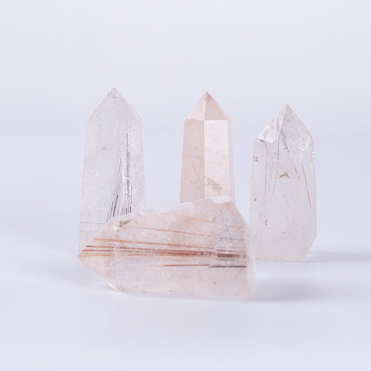 Venta al por mayor de puntos de varita de cristal de Reiki de Cuarzo rutilado de oro Natural para regalo