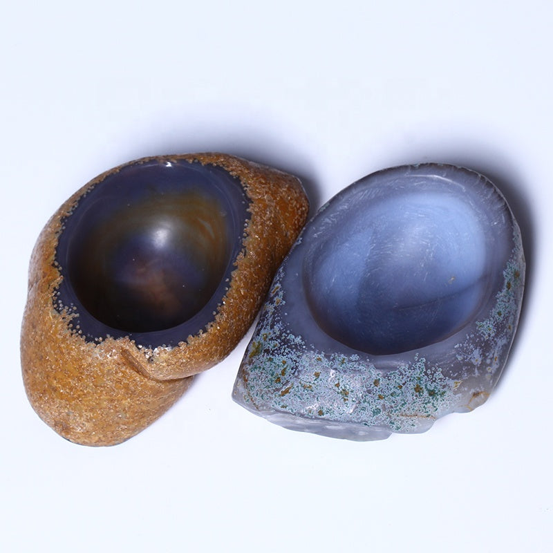 Cenicero de cristal con cuenco de ágata pulida tallada a mano, naturalmente de alta calidad, nuevo producto, para regalos