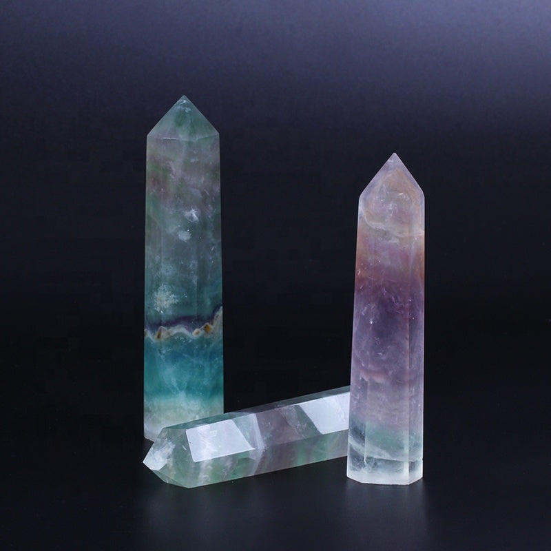 Crystal Rainbow Fluorite Wand Point Quartz Crystal Tower
