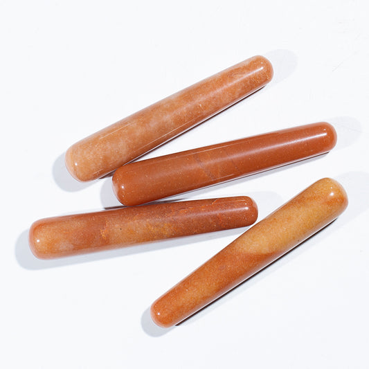 Natural yellow aventurine stone crystal body massage stick wand