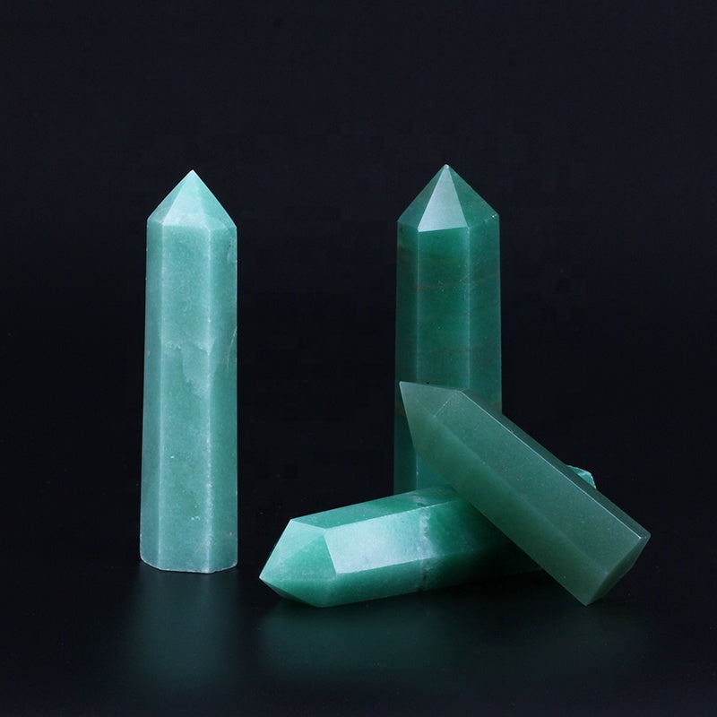 Venta al por mayor, varita de cristal natural, aventurina, punto de varita, torre de cristal de cuarzo para curación