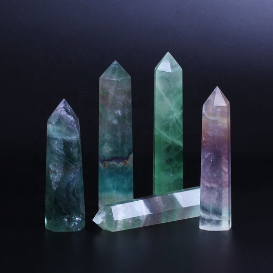 Crystal Rainbow Fluorite Wand Point Quartz Crystal Tower