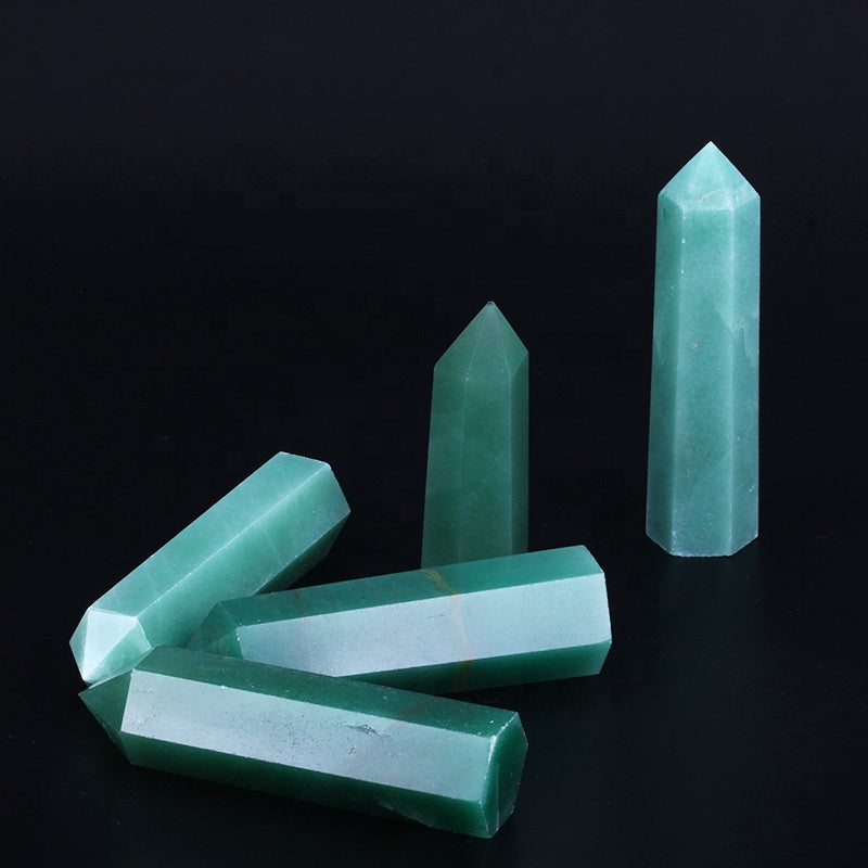 Venta al por mayor, varita de cristal natural, aventurina, punto de varita, torre de cristal de cuarzo para curación