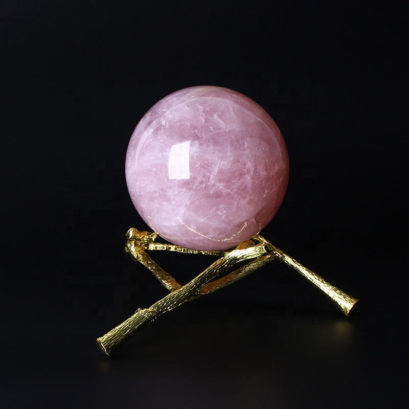 Decoración esférica de cristal de bola de cristal de cuarzo rosa rosa