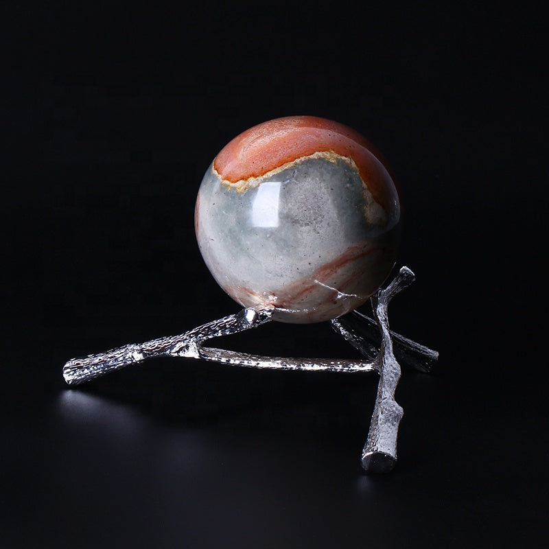 Esfera cristalina curativa natural de la bola de cristal de la piedra del océano para la decoración