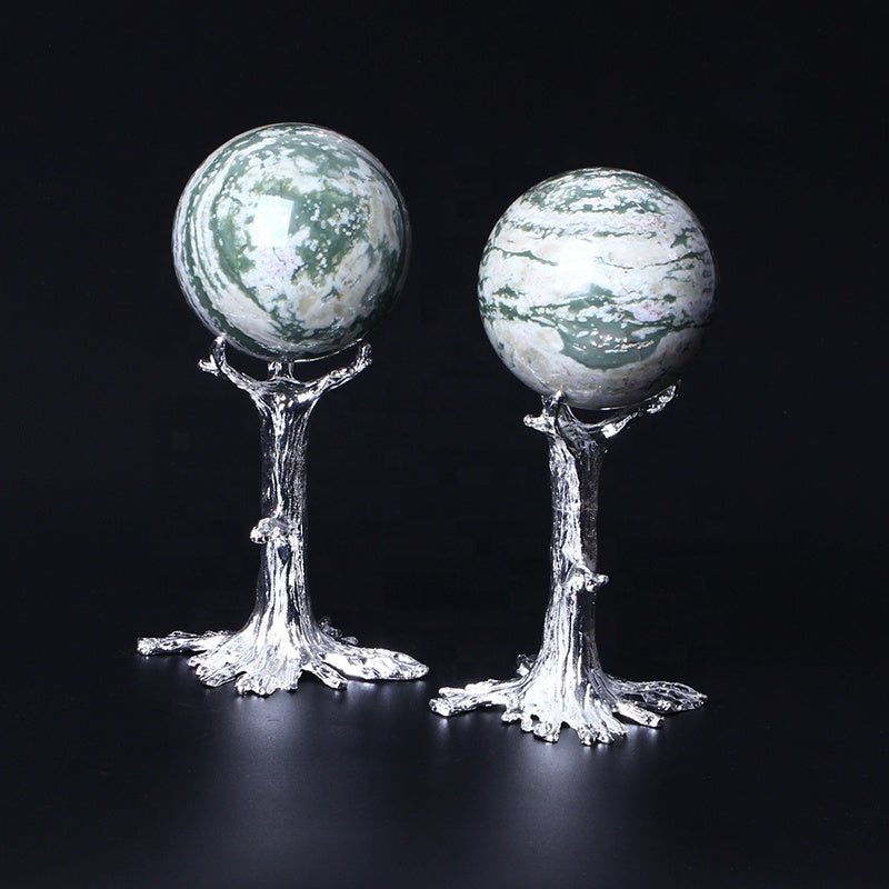 Natural Healing Crystal Qinhai Green Jade Ball Gemstone Sphere For Decoration