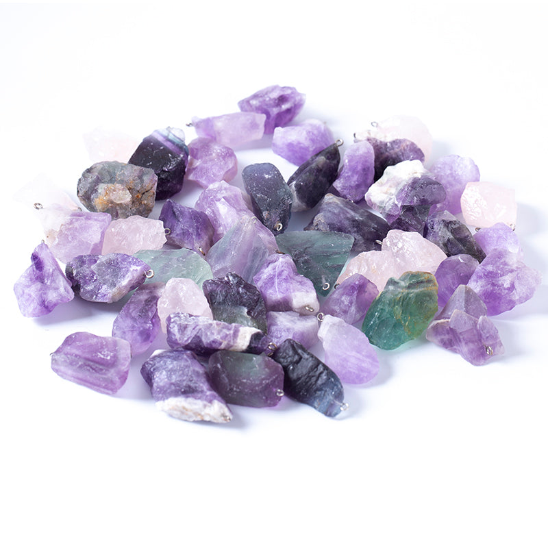 Caída de cristal colgante de piedra rugosa natural