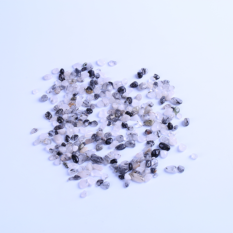 Grava de cuarzo de fruta negra de piedras preciosas naturales