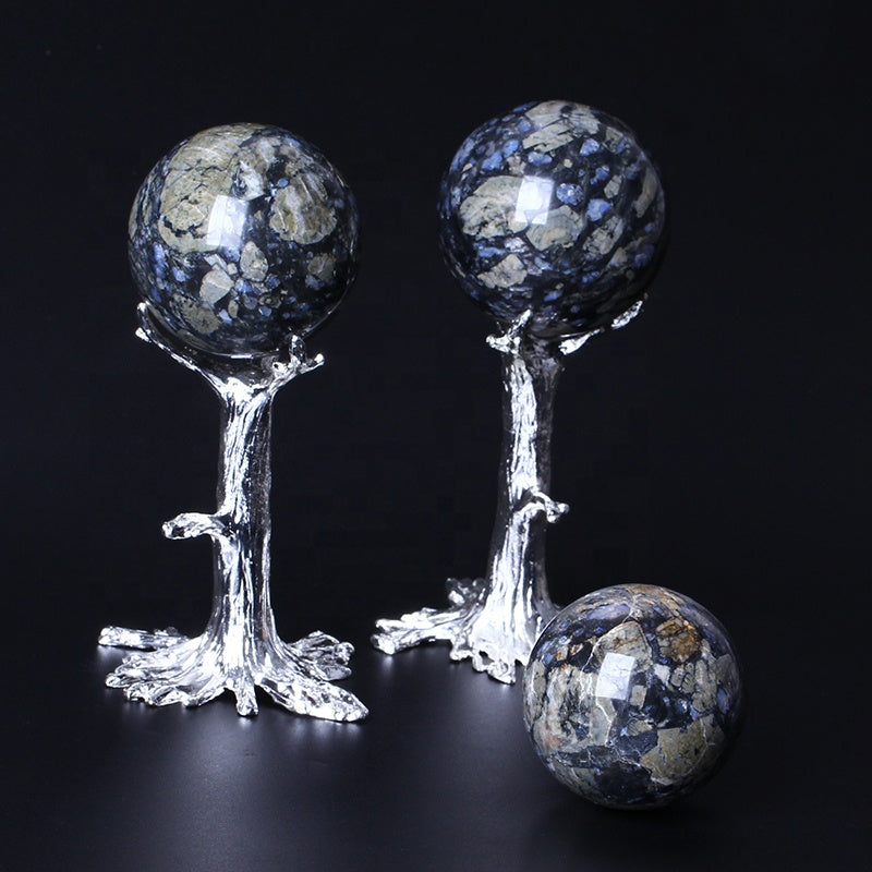 Natural Healing Crystal Blue Spots Que Sera Stone Ball Llanite Sphere For Decoration