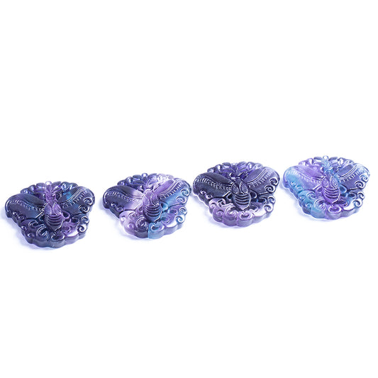 Venta al por mayor hermoso colgante de cristal de fluorita Natural tallado en cristal de fluorita arcoíris Animal