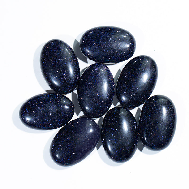 Blue sandstone palm quartz crystal palm stone