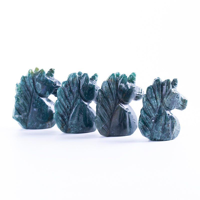 Natural crystal engraving aquatic agate unicorn